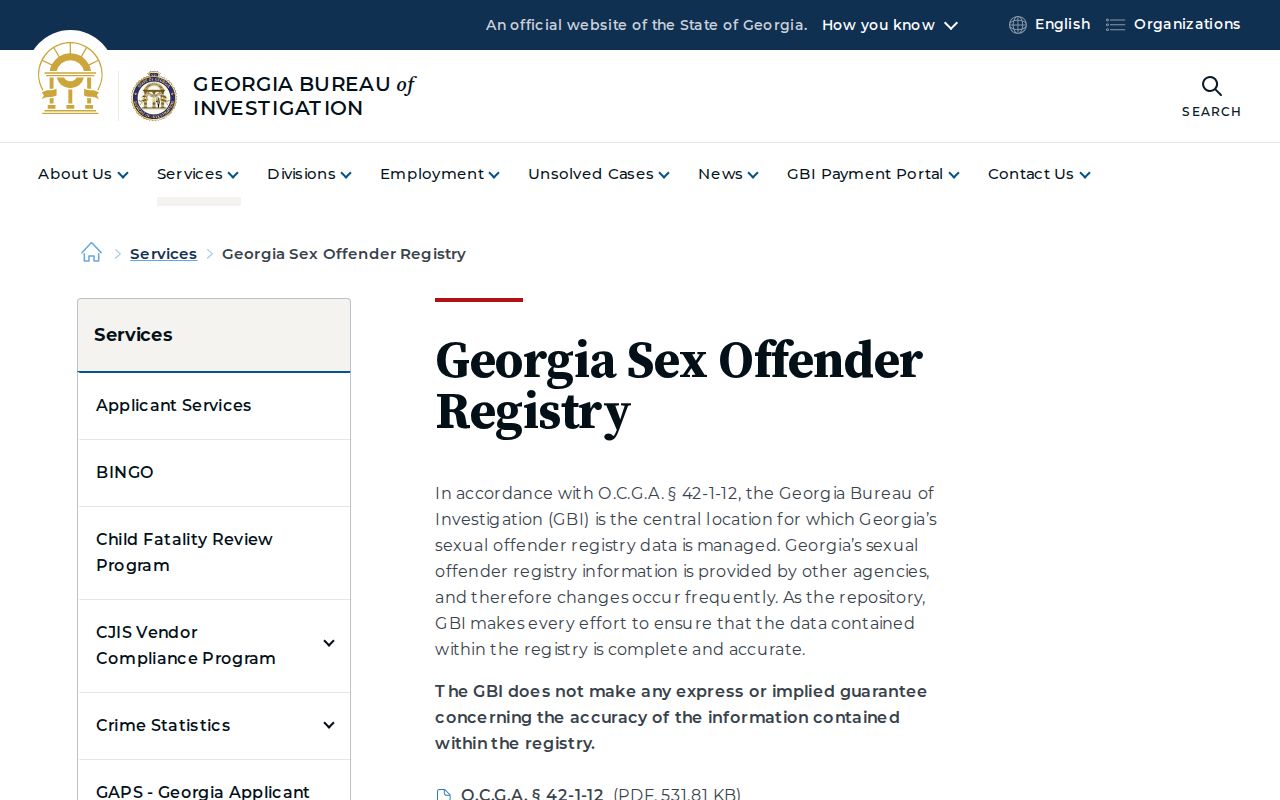 Meriwether County sex offender registry program